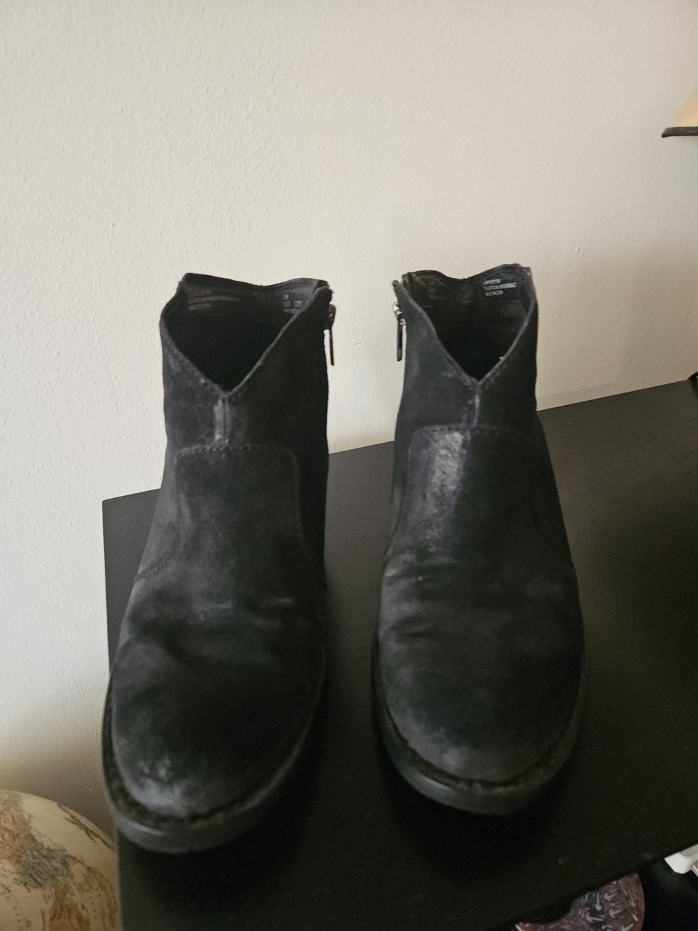 Born Black Suede Women's Ankle Booties with Side Zip